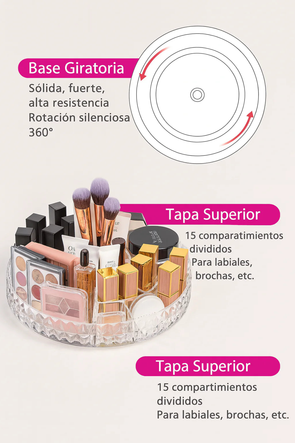 Organizador de Maquillaje Giratorio