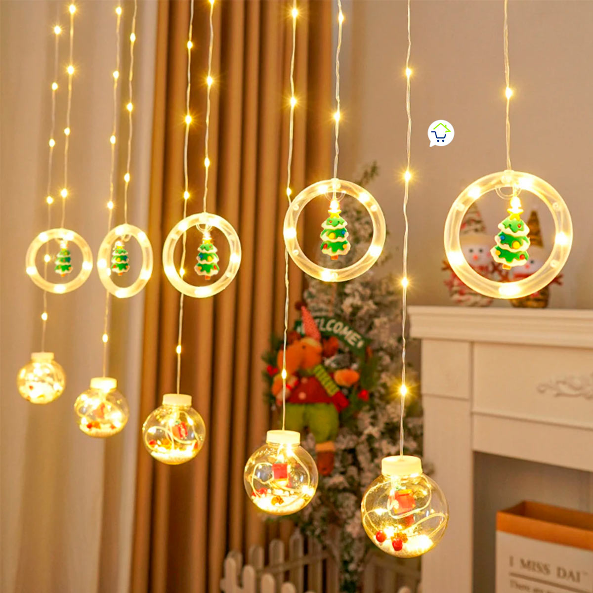 Cortina Intercalada Navidad 3 mts