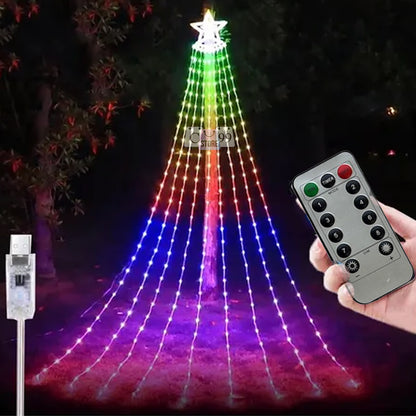 Estrella Luz LED Con Cascada De 3 mts