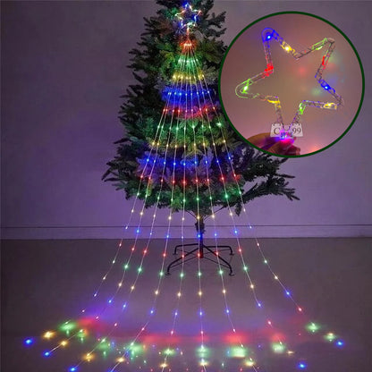 Estrella Luz LED Con Cascada De 3 mts