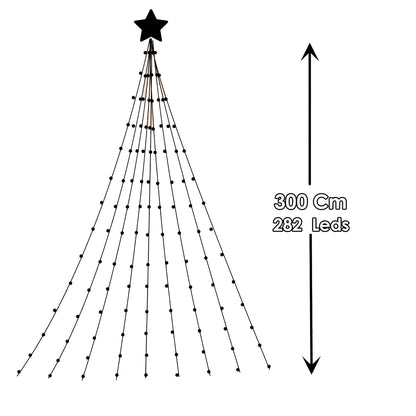Estrella Luz LED Con Cascada De 3 mts